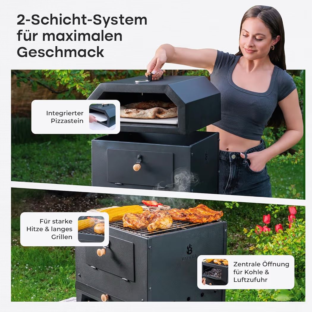 BALHEKA Outdoor Pizza Oven 4in1