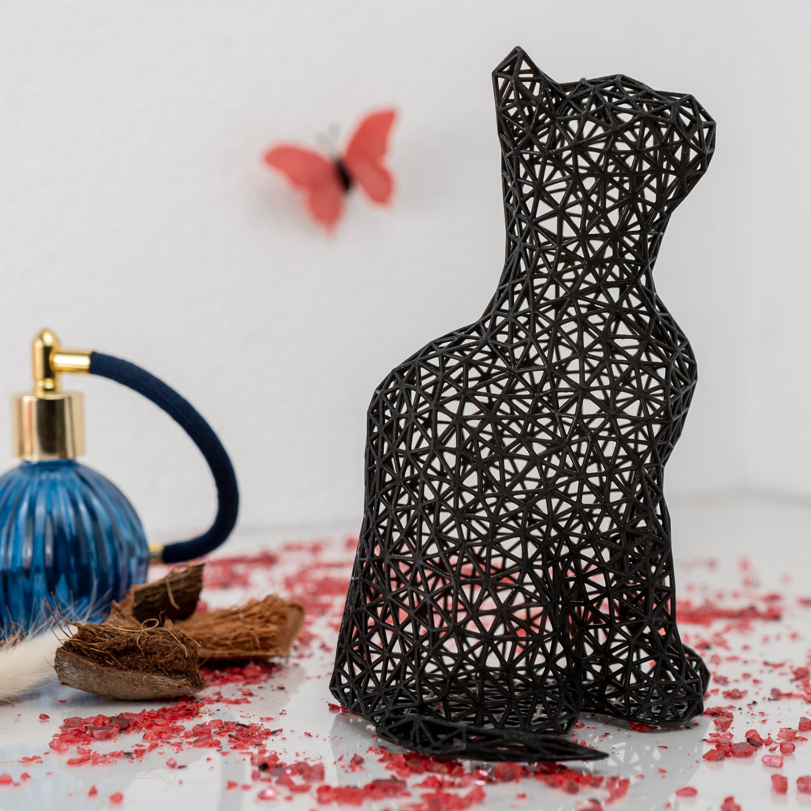 Unique Sitting Cat Figurine-0