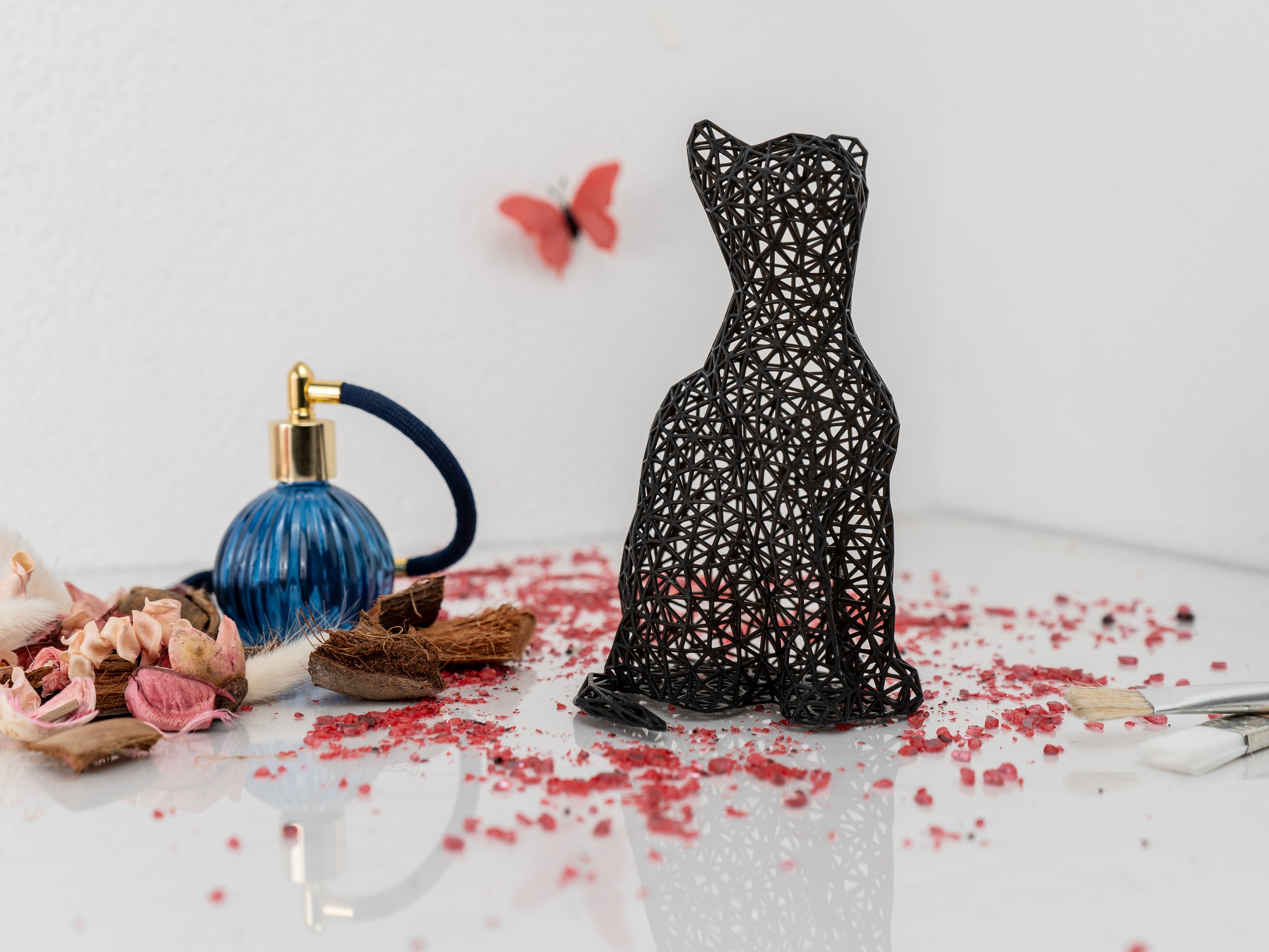 Unique Sitting Cat Figurine-3