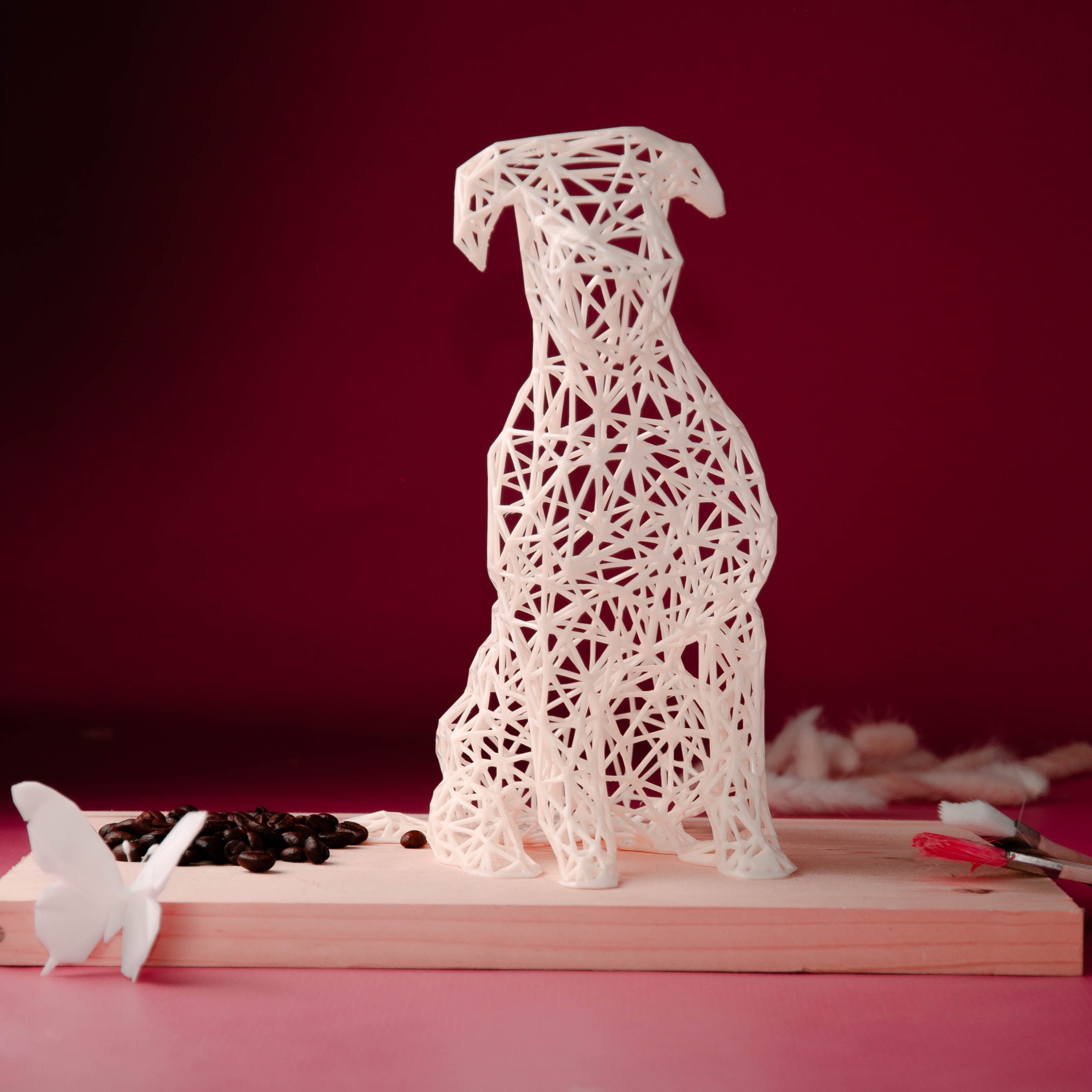 A Cute Geometrical Pitbull Sculpture-0